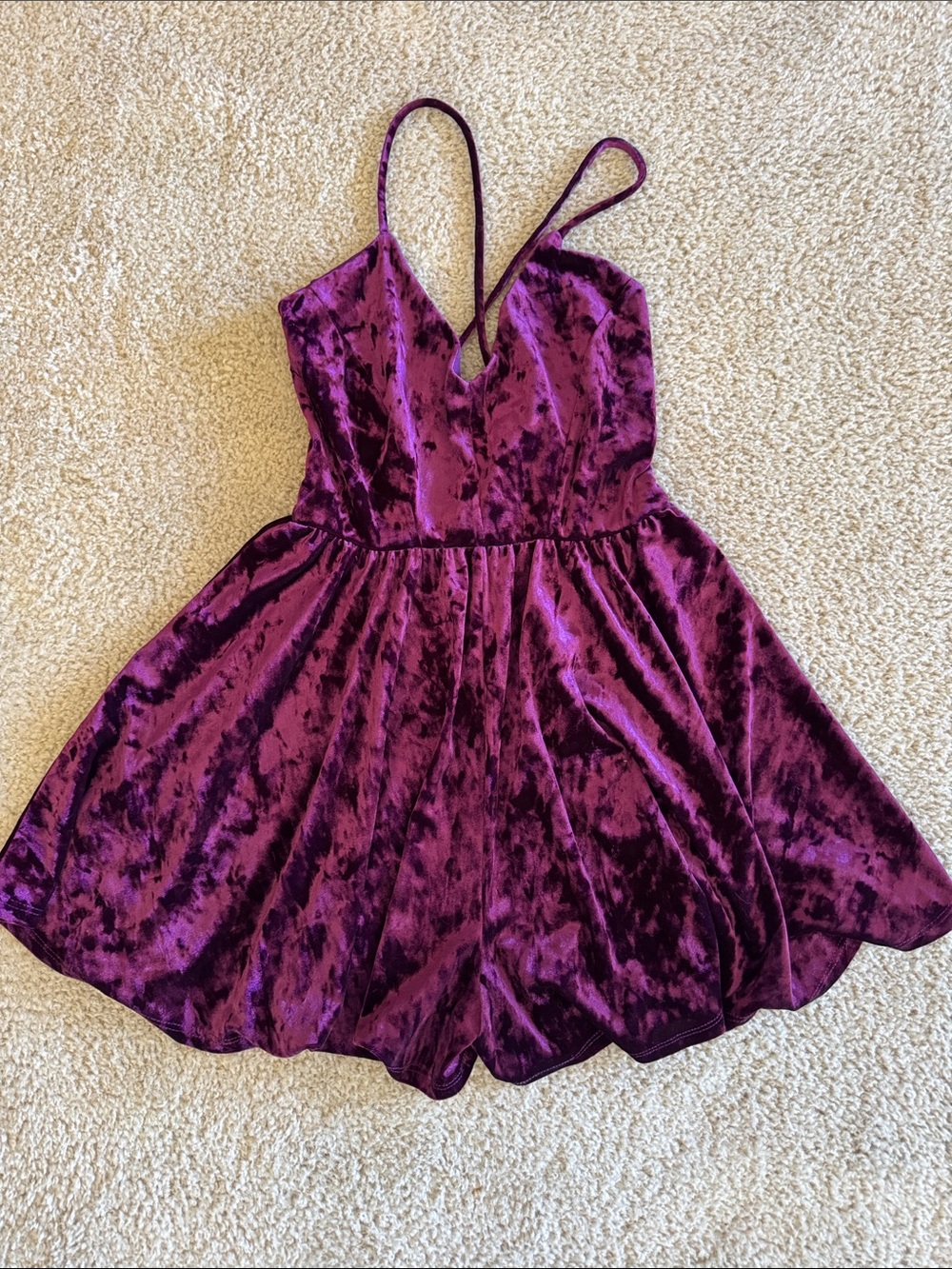 Vintage Windsor Velvet Romper Dress sz S